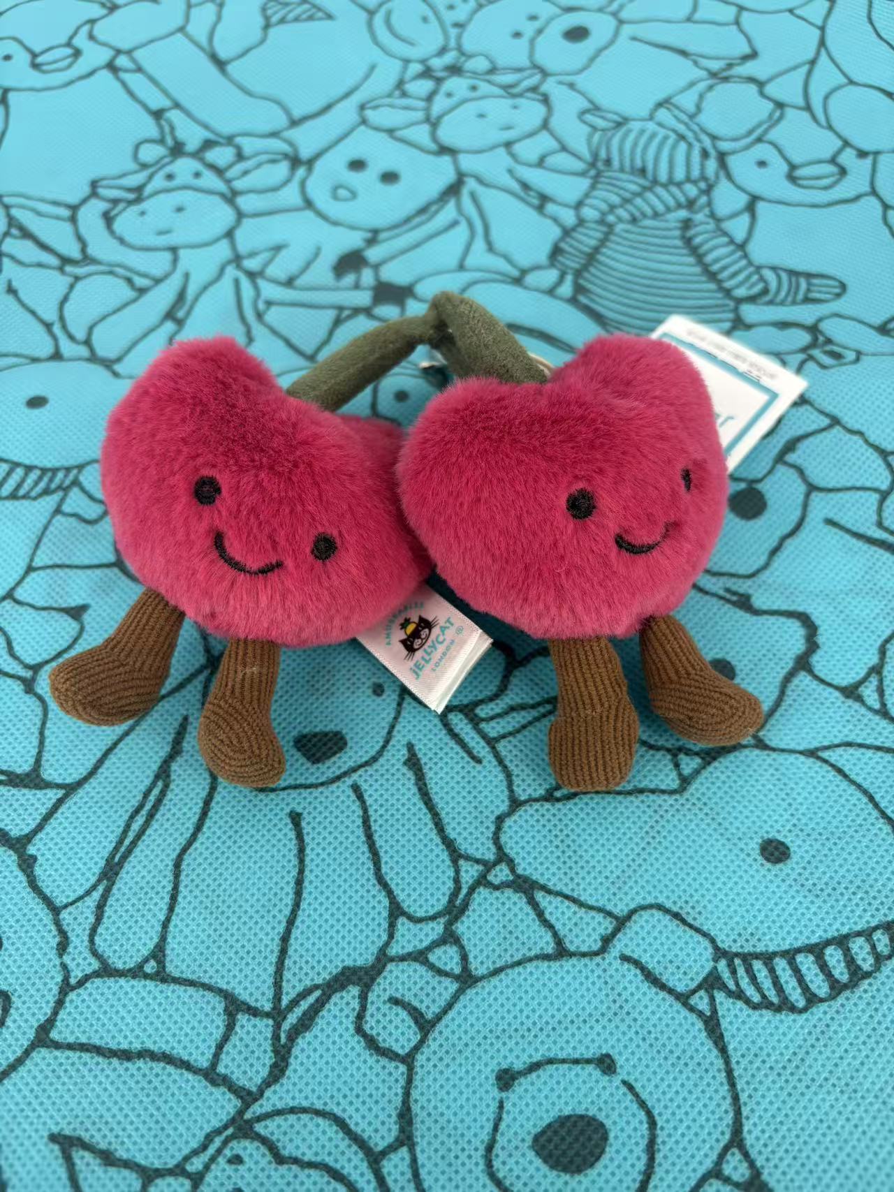 Carabiner Keychain - Plush Cotton Cat Candy Two Tone