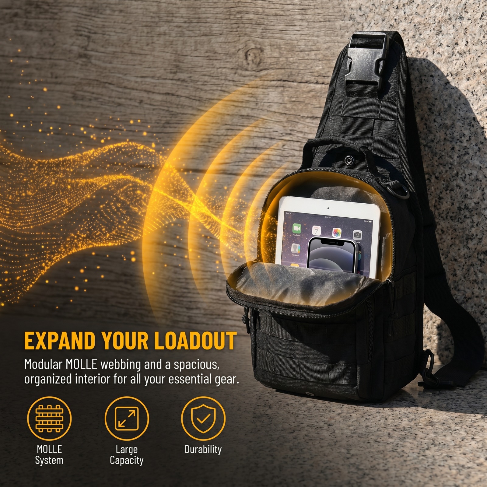 Edc Carry Bag For Men - Military Tactical Chest Bag Waterproof Nylon