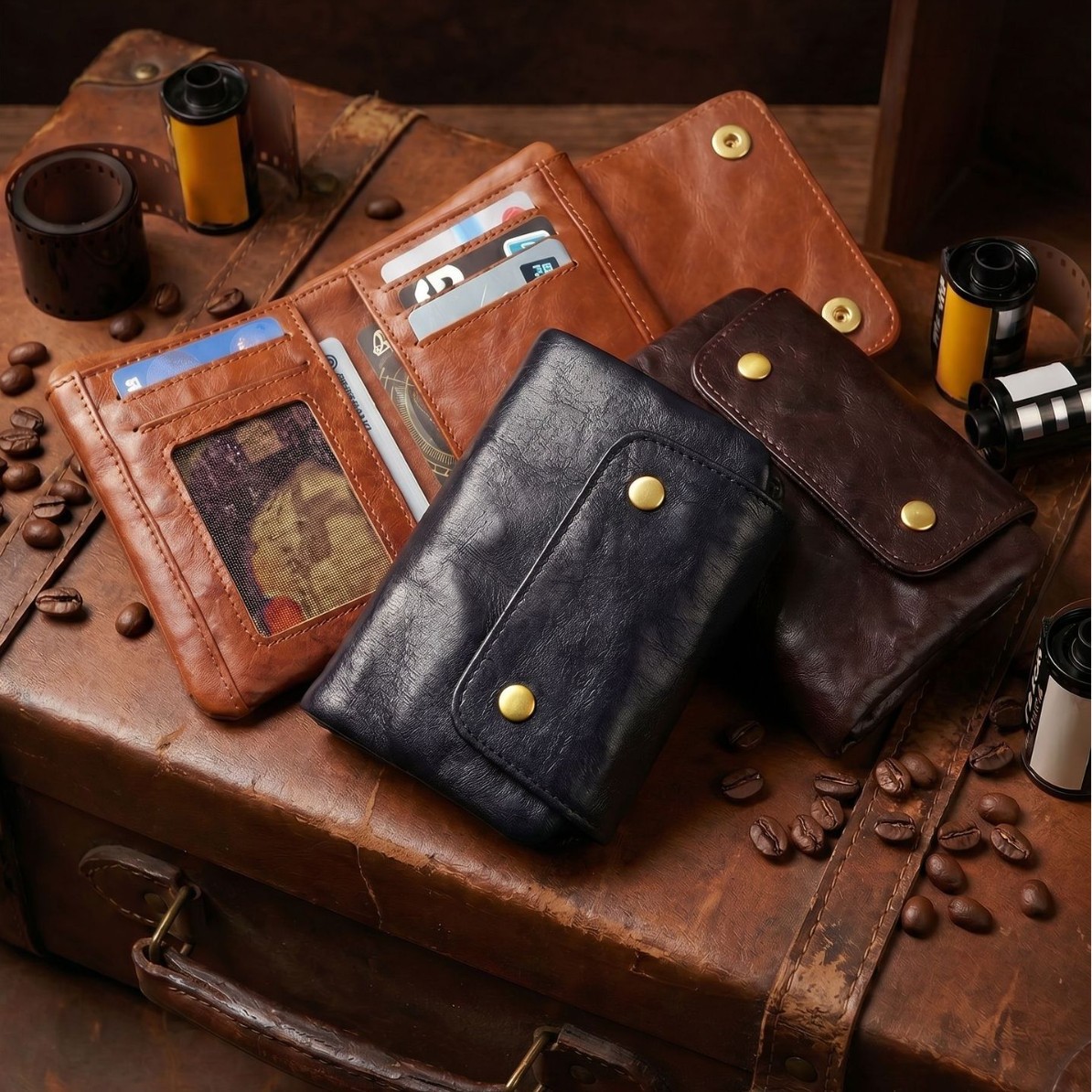 Vintage Full-Grain Leather Sna - Edc Carry Card 评论和价格