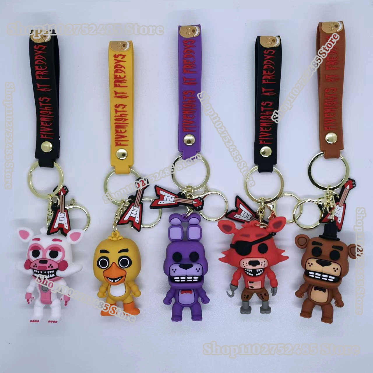 5pcs Cartoon Anime FNAF Figure - Carabiner Keychain 评论和价格