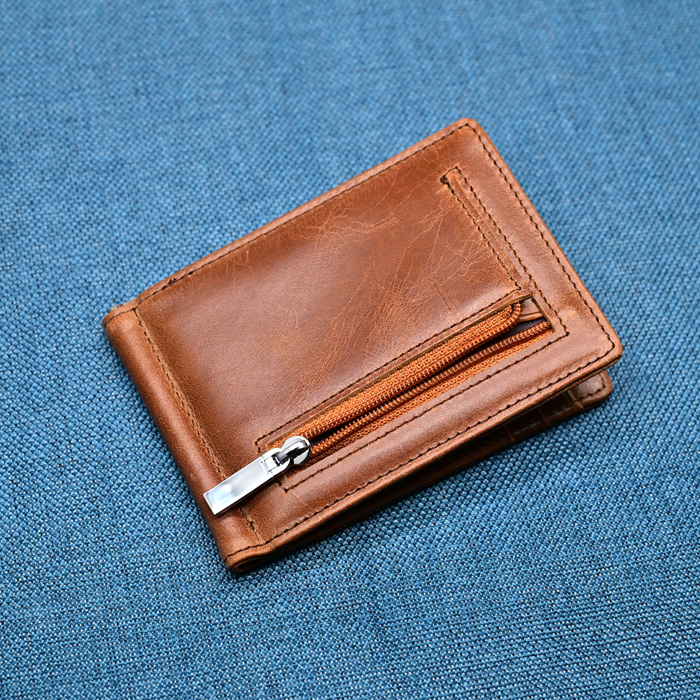 Genuine Leather Mens Wallet Mo - Money Clip Magnetic 评论和价格