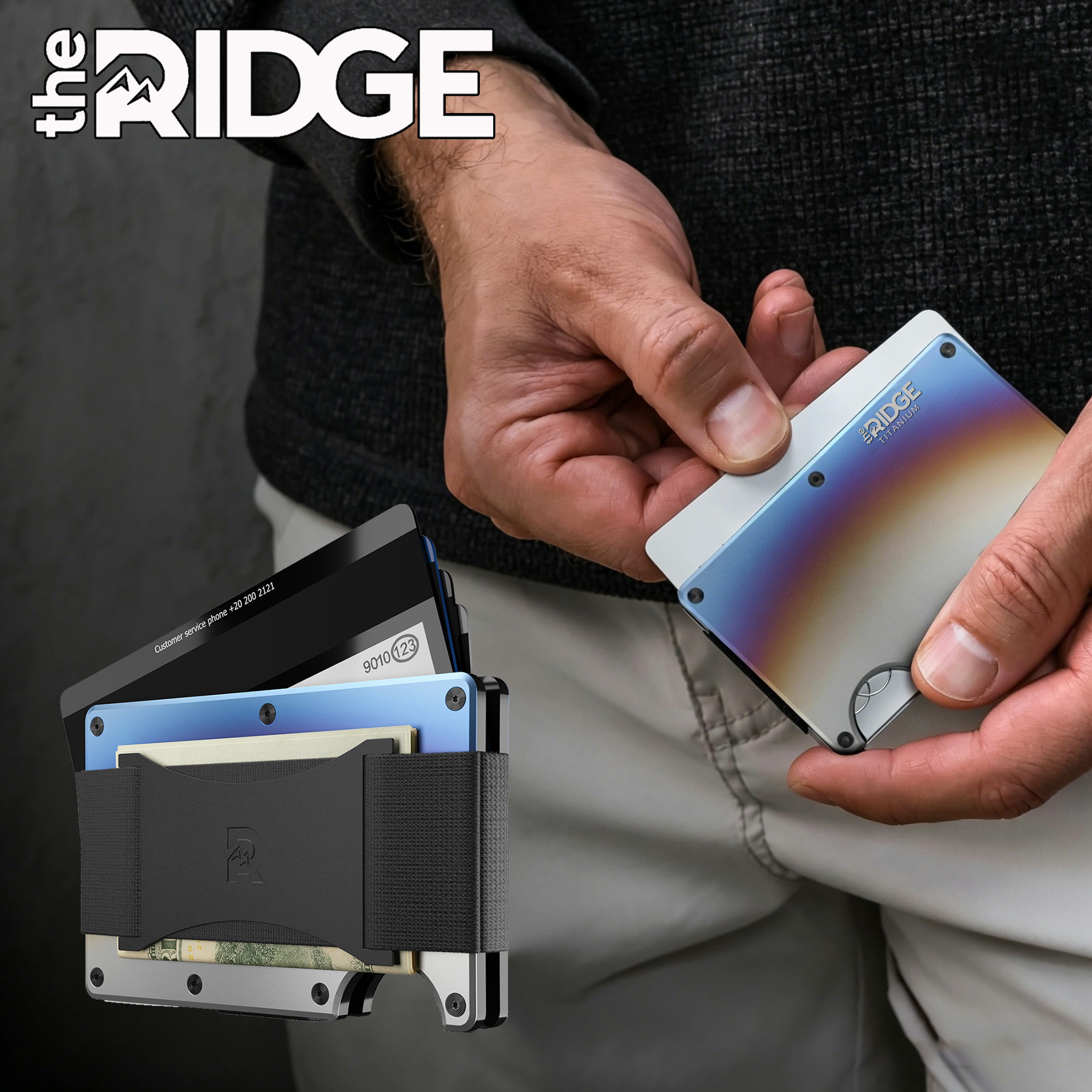 The Ridge Wallet for Men, RFID - Wallet Slim Titanium 评论和价格