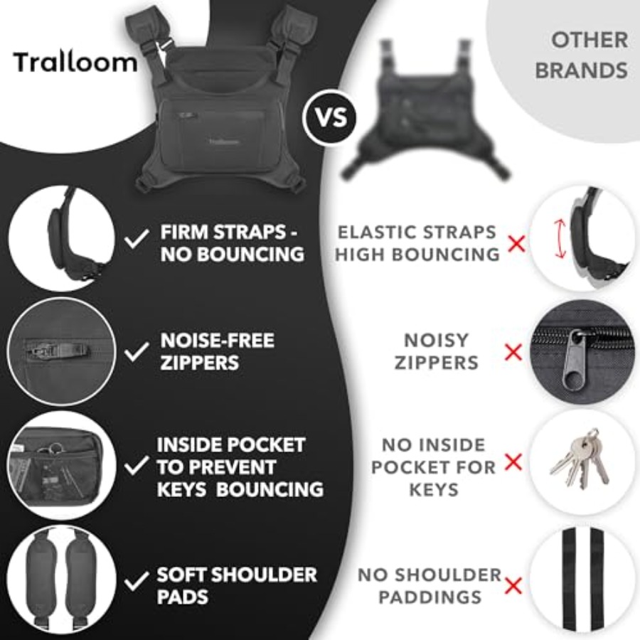 Running Chest Pack Reflective  - Leather Edc. Carry Pouch 评论和价格