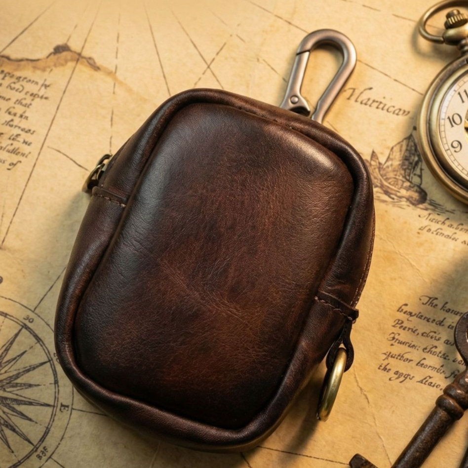 Rugged Vintage Leather Mini Cl - Leather Edc. Carry Pouch 评论和价格