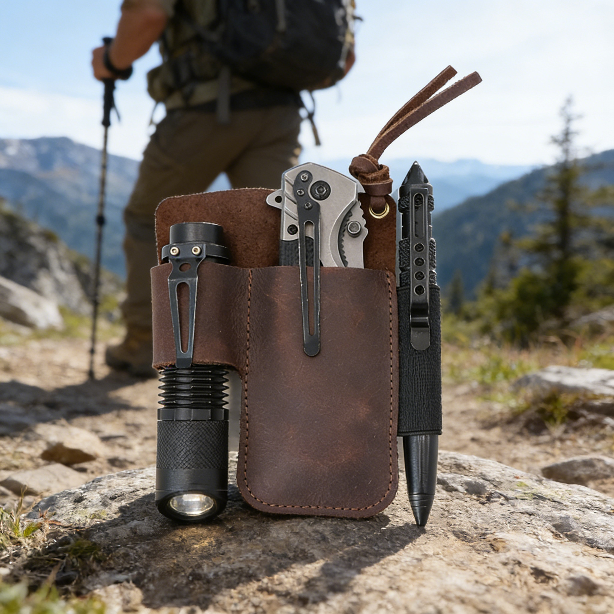 EDC Leather Flashlight Tool Ho - Edc Concealed Carry Belt 评论和价格