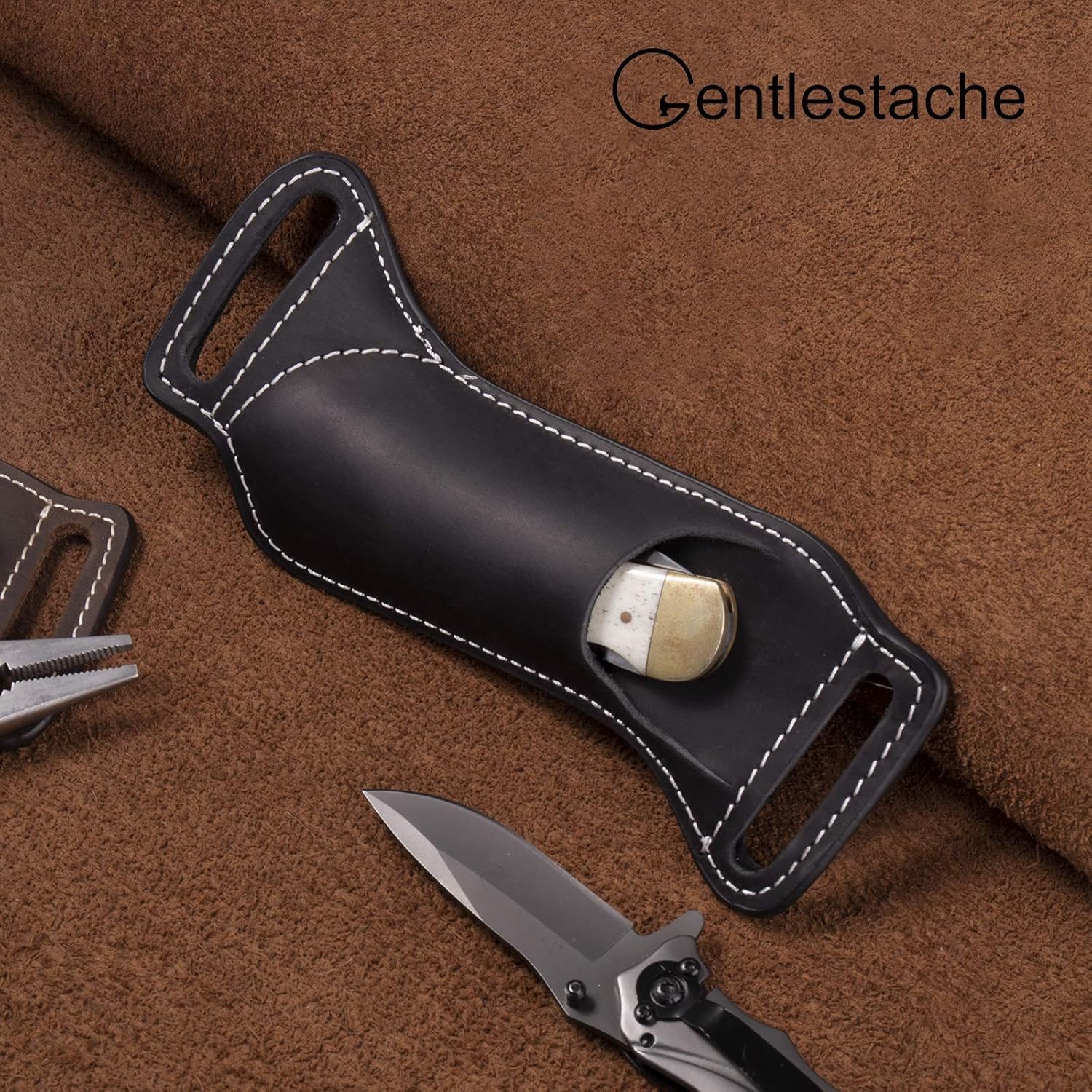 5 Inch Folding Knife Holster E - Leather Edc. Carry Pouch 评论和价格