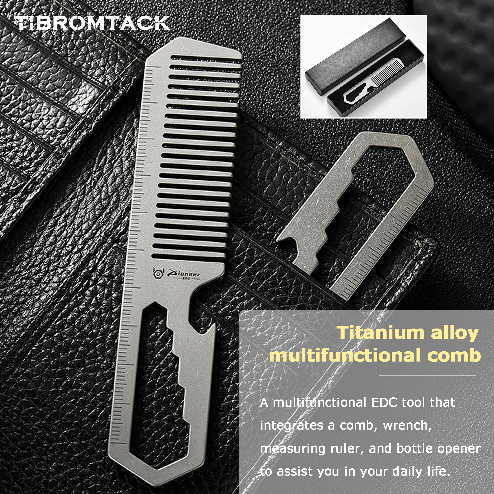 TIBROMTACK Titanium 4-in-1 EDC - Comb Pocket Titanium 评论和价格
