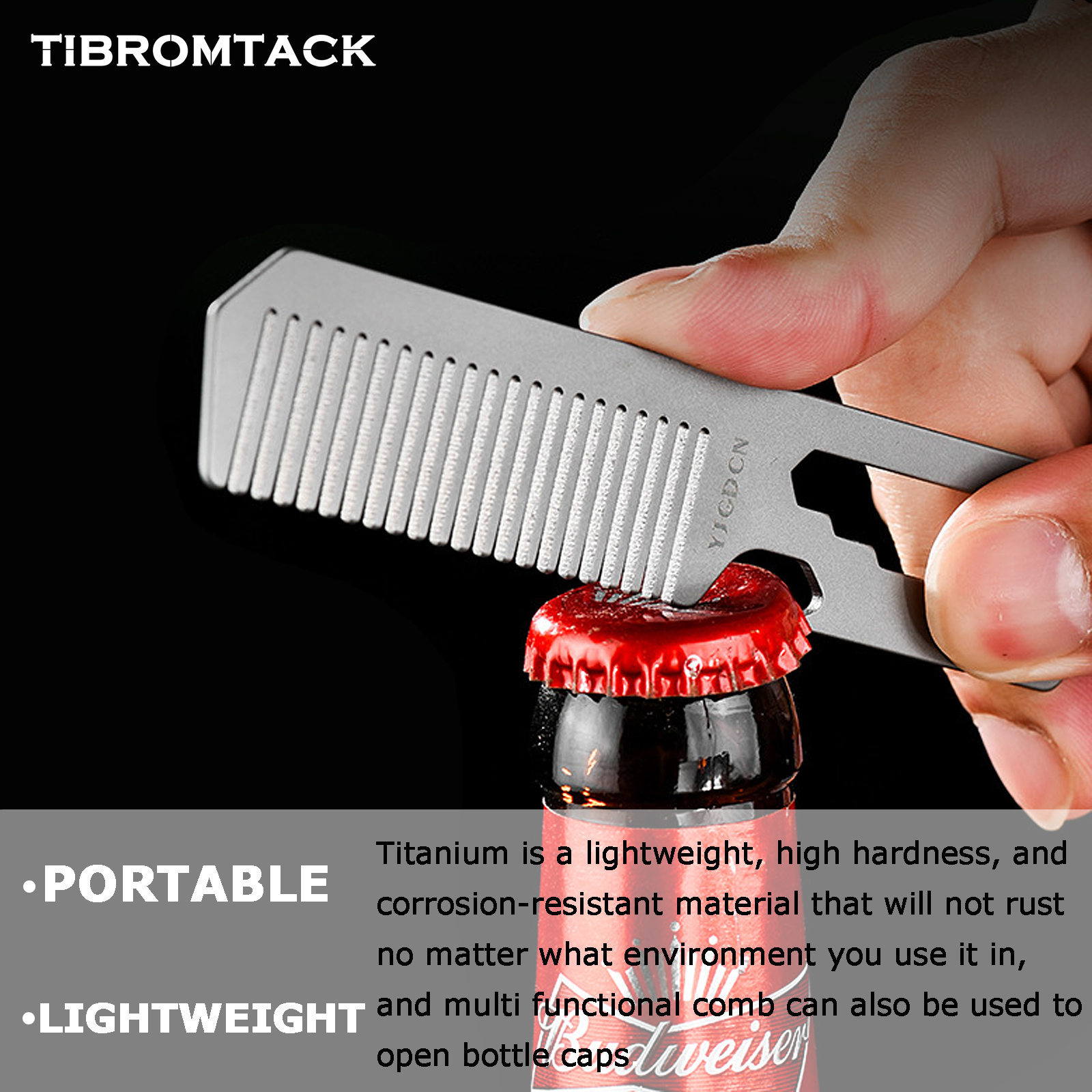 TIBROMTACK Titanium 4-in-1 EDC - Comb Pocket Titanium 评论和价格