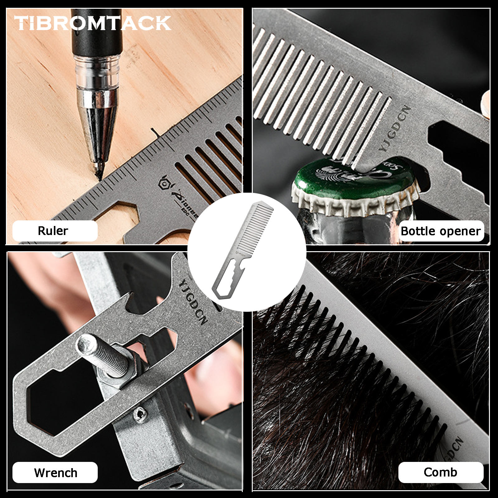 TIBROMTACK Titanium 4-in-1 EDC - Comb Pocket Titanium 评论和价格