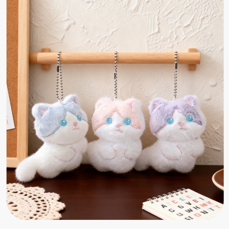  Cute Calico Cat Plush Keychai - Carabiner Keychain 评论和价格