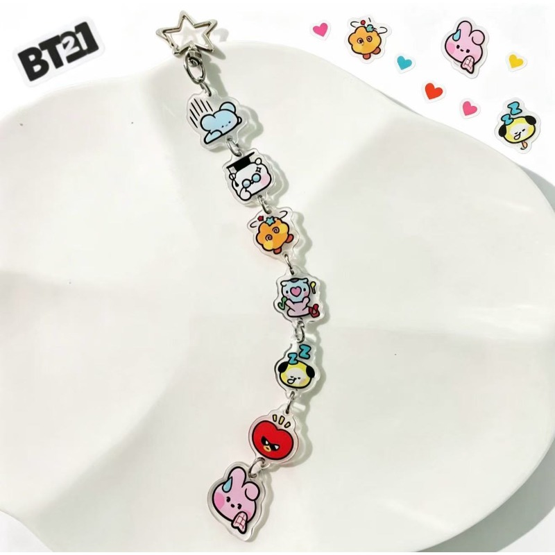 BT21 Cooky RJ Mang Chimmy Tata - Carabiner Keychain 评论和价格