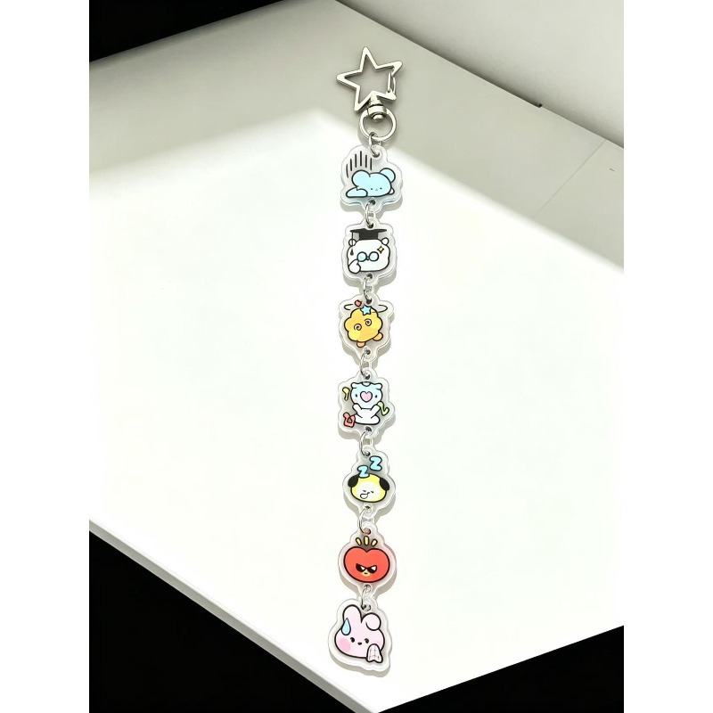 BT21 Cooky RJ Mang Chimmy Tata - Carabiner Keychain 评论和价格